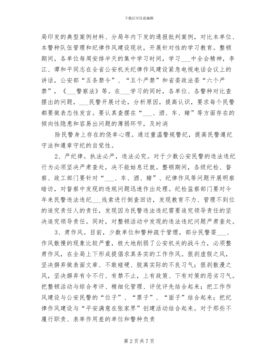 2024年稽查分局作风纪律整顿总结参考范本_第2页