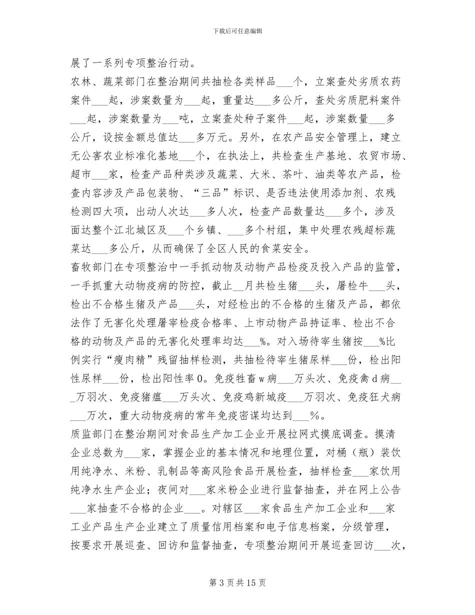 2024年米粉专项整治总结范文_第3页