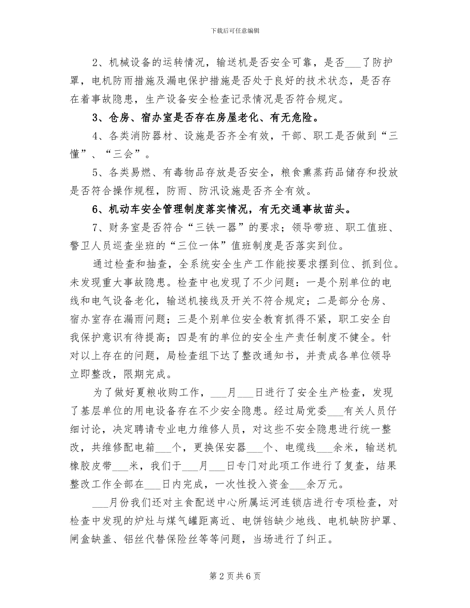 2024年粮食局安全整治工作年终总结_第2页