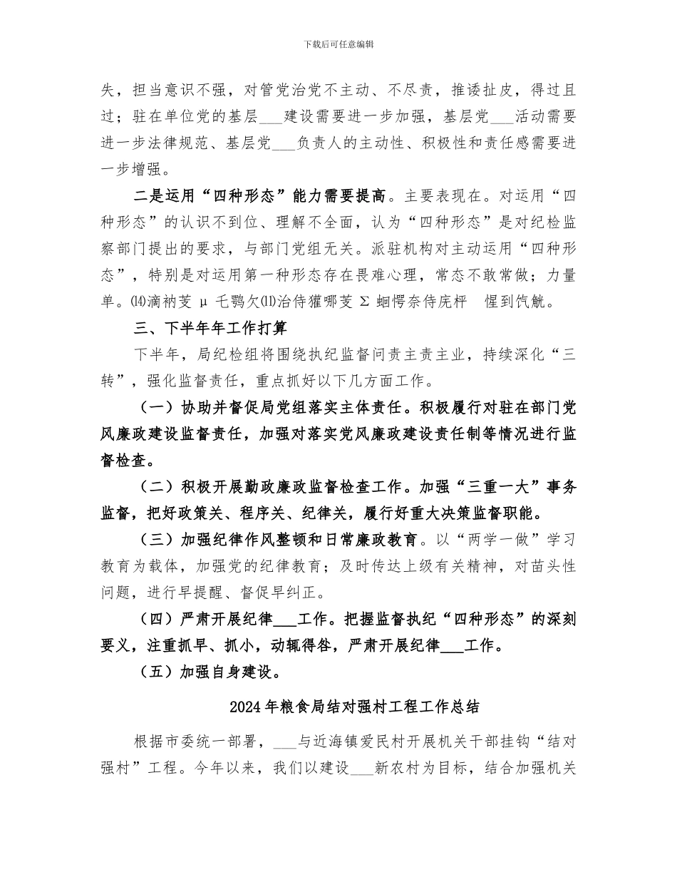 2024年粮食局纪检组工作总结_第3页