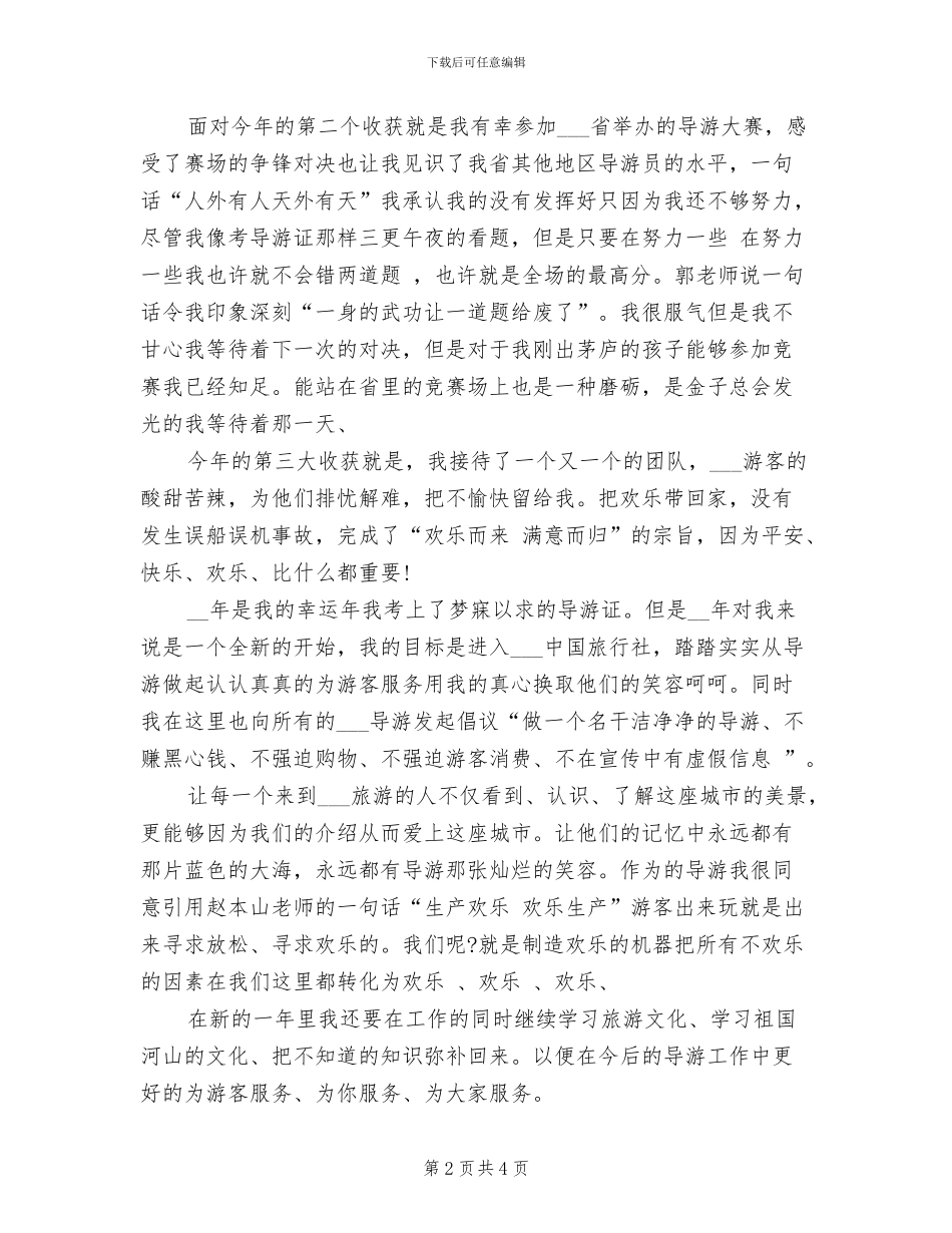 2024年精选导游工作总结范文_第2页