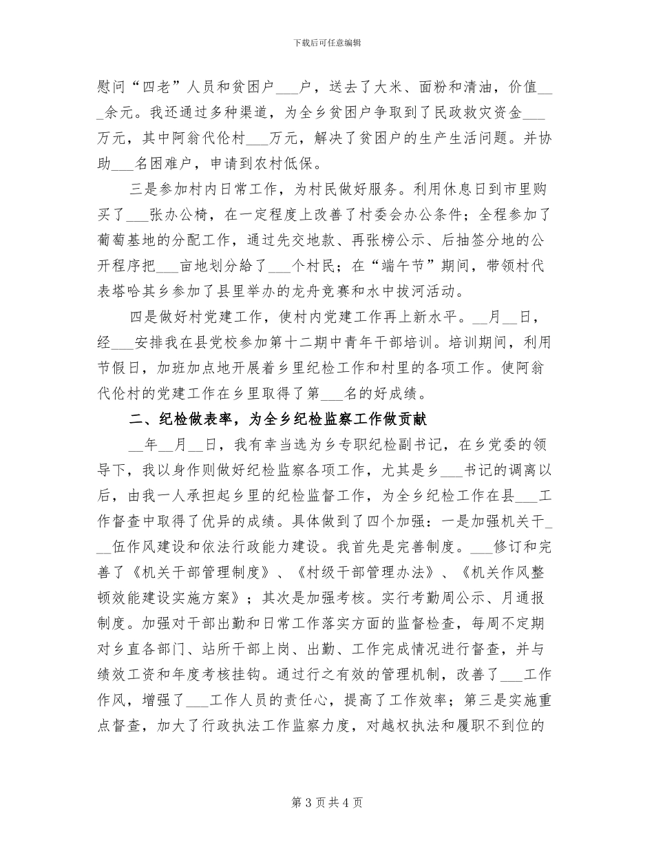 2024年纪检挂职副书记上半年个人工作总结_第3页