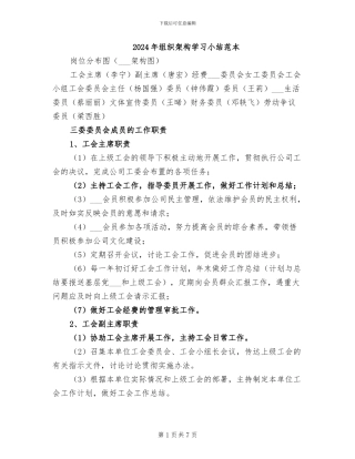 2024年组织架构学习小结范本