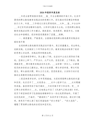 2024年组织年度总结