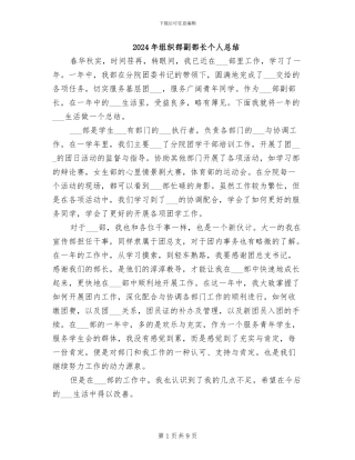 2024年组织部副部长个人总结