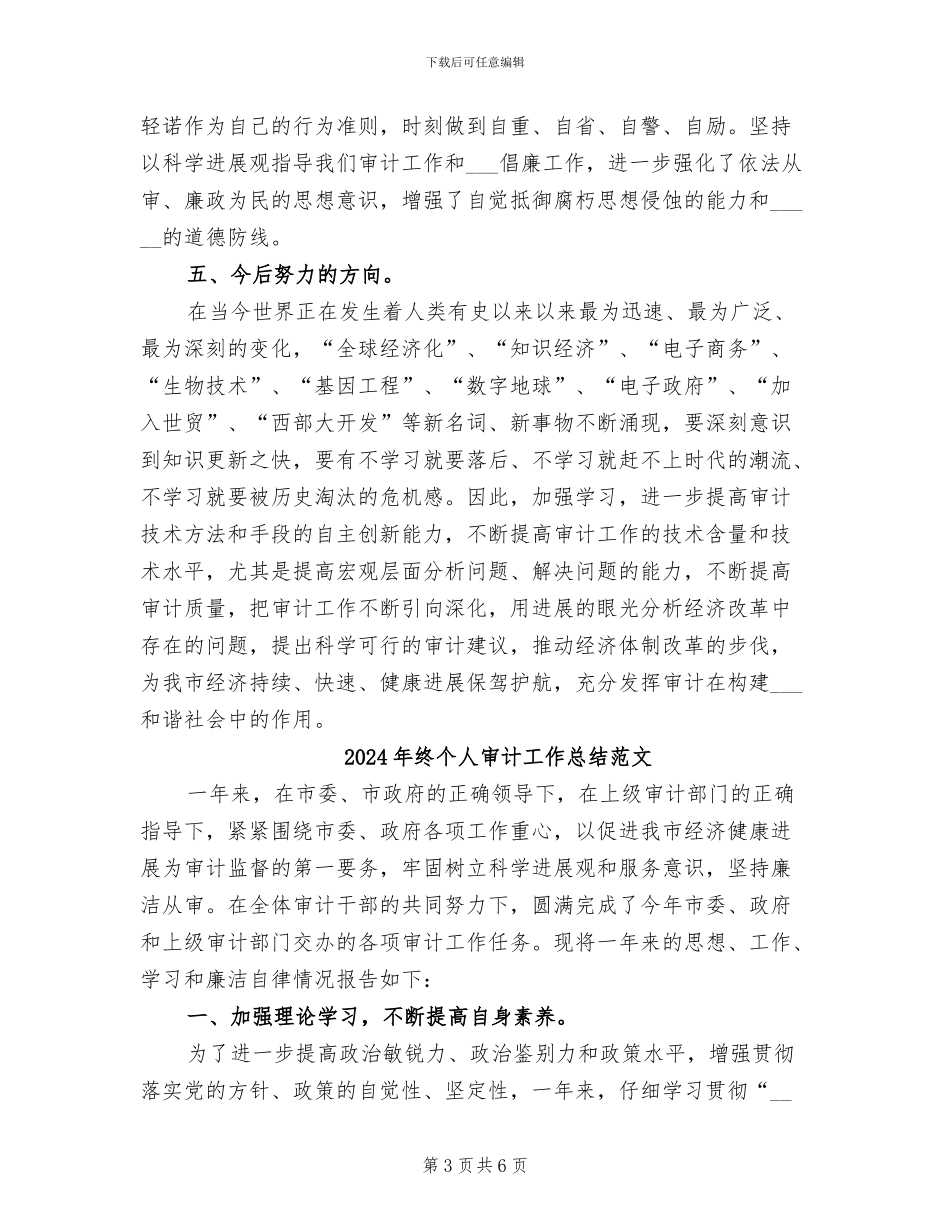 2024年终个人审计工作总结_第3页