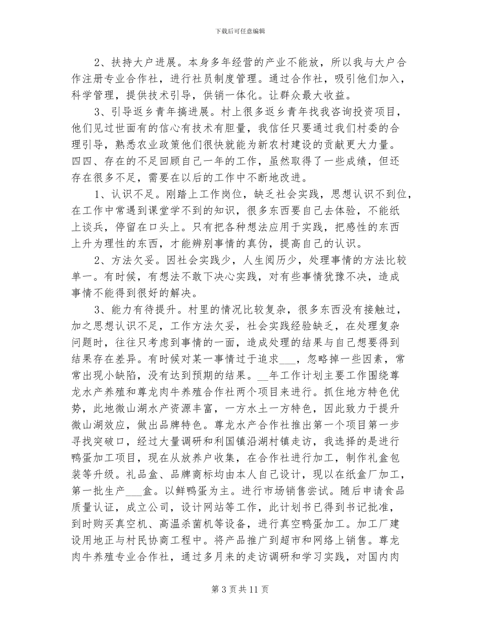 2024年终大学生村官工作总结_第3页