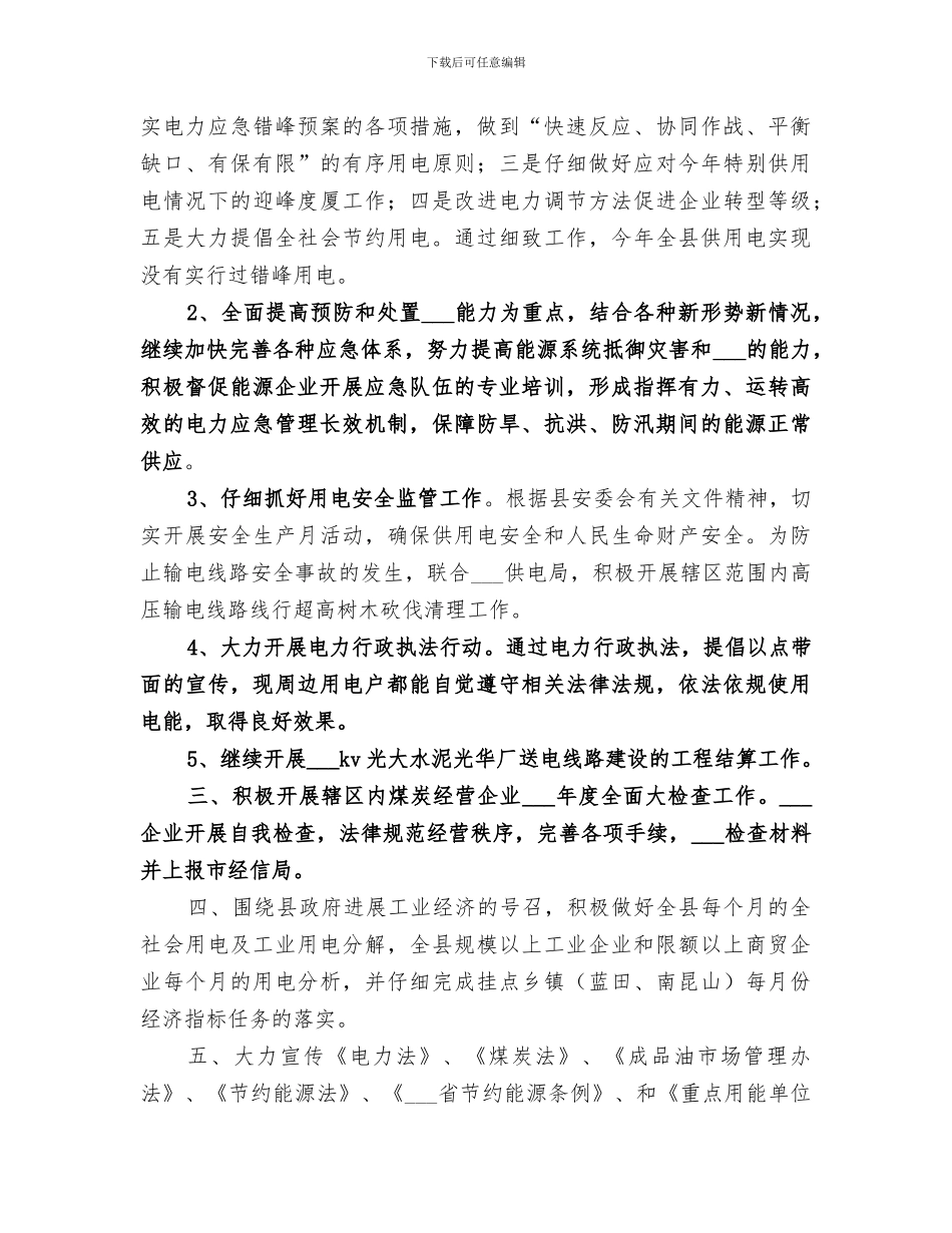 2024年经信局电力能源股工作总结_第2页