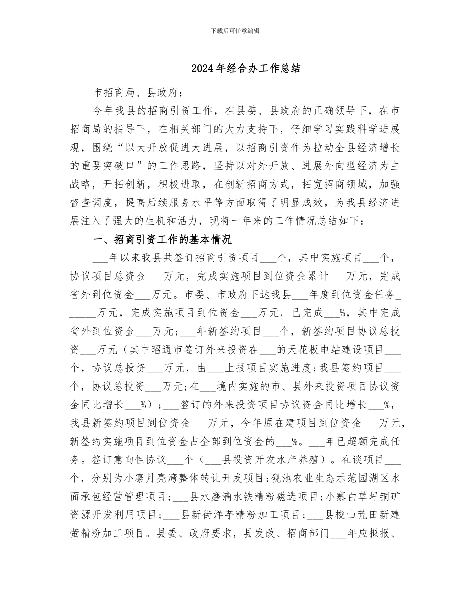 2024年经合办工作总结_第1页