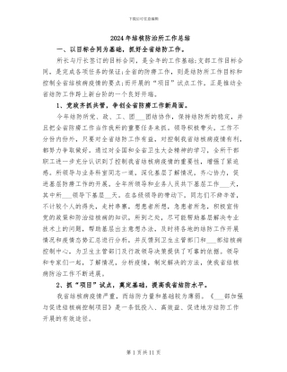 2024年结核防治所工作总结