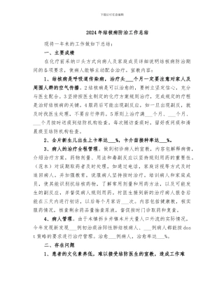 2024年结核病防治工作总结