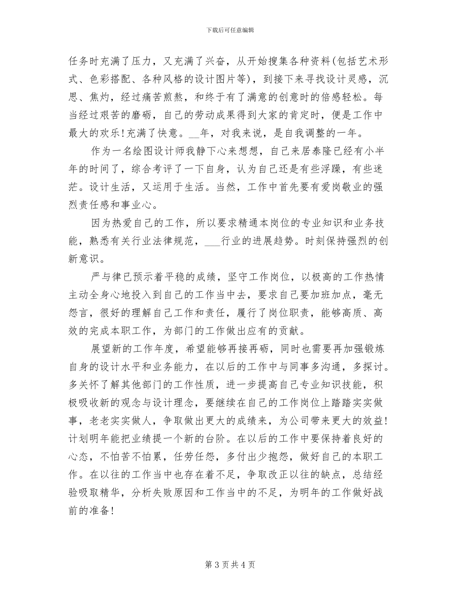 2024年绘图设计师工作总结二_第3页