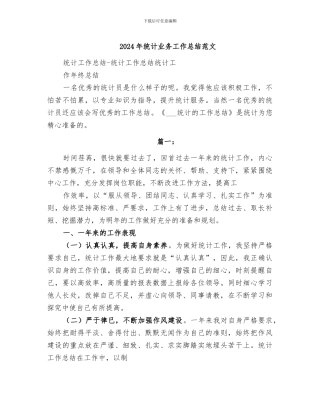 2024年统计业务工作总结范文