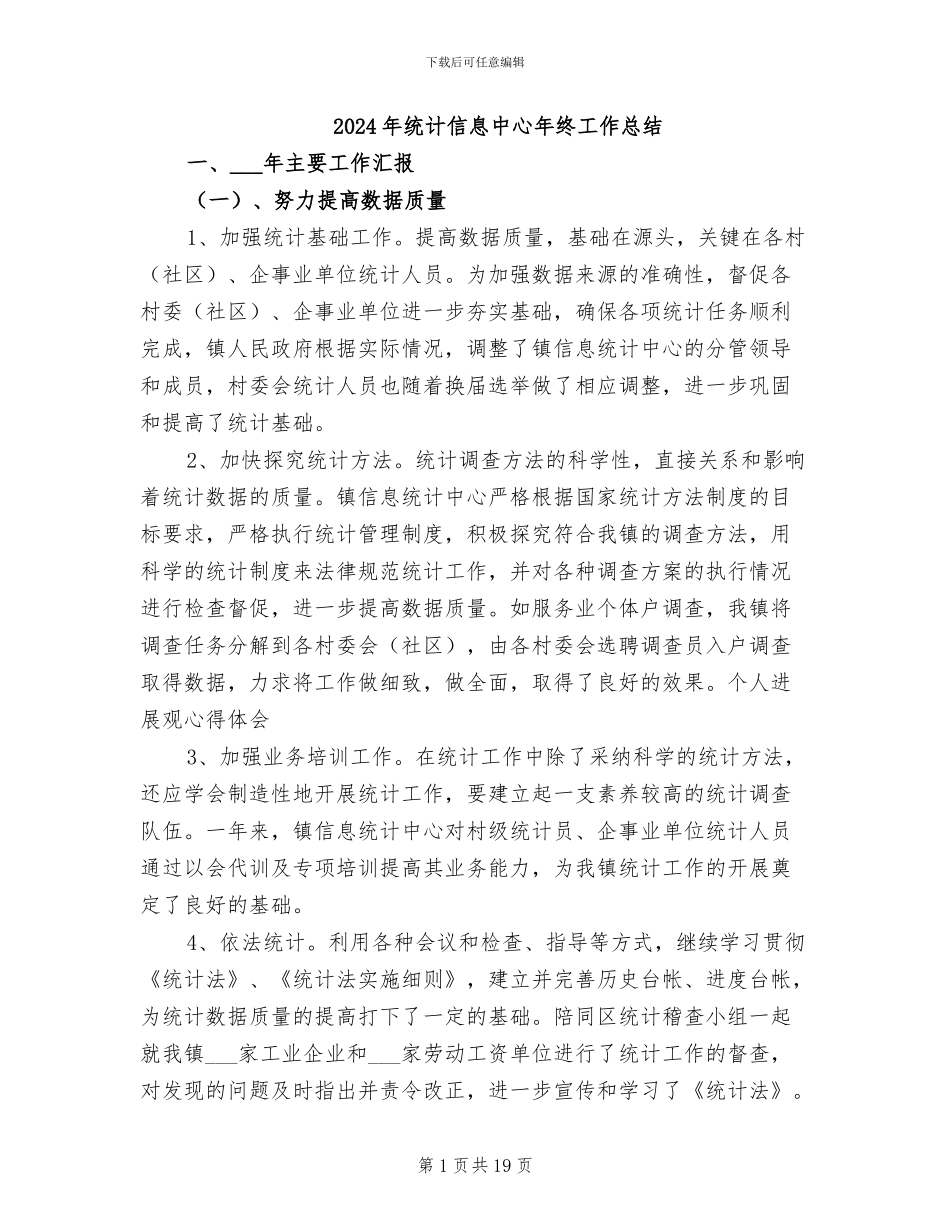 2024年统计信息中心年终工作总结_第1页