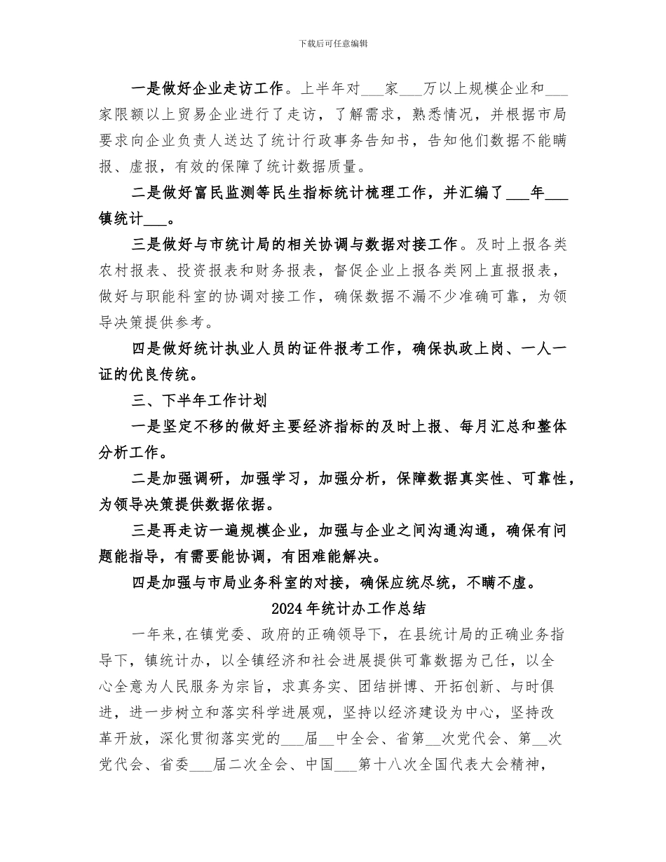 2024年统计办半年度的工作总结_第2页