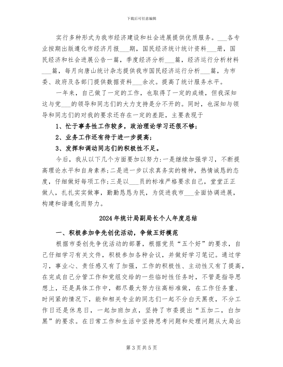2024年统计局副局长个人年度工作总结_第3页