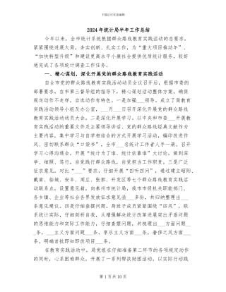 2024年统计局半年工作总结