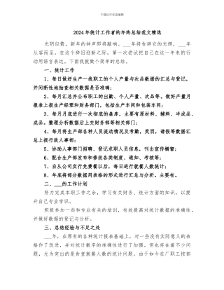 2024年统计工作者的年终总结范文精选