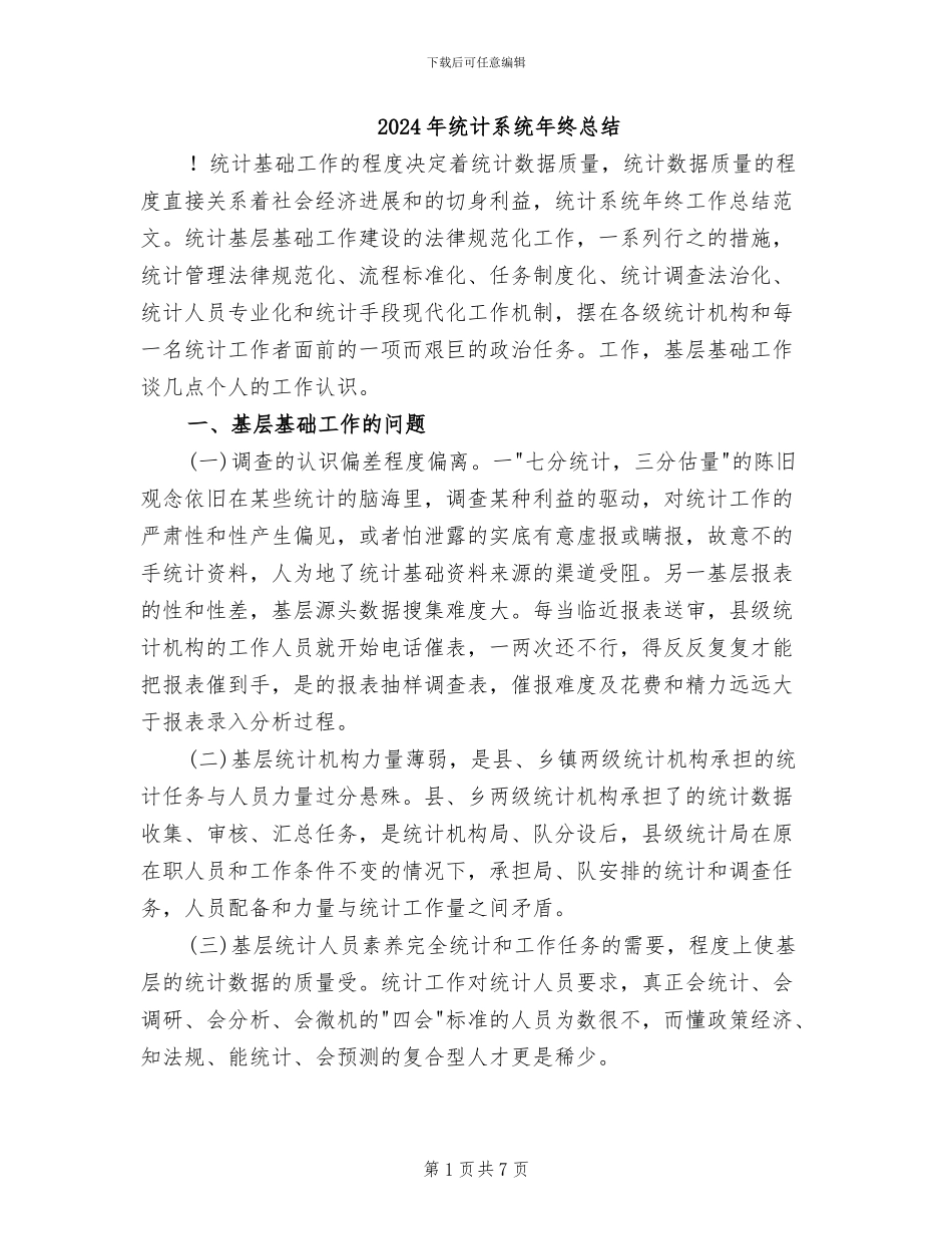 2024年统计系统年终总结_第1页