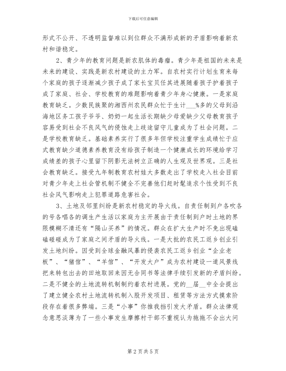 2024年维护农村社会稳定发展工作总结_第2页