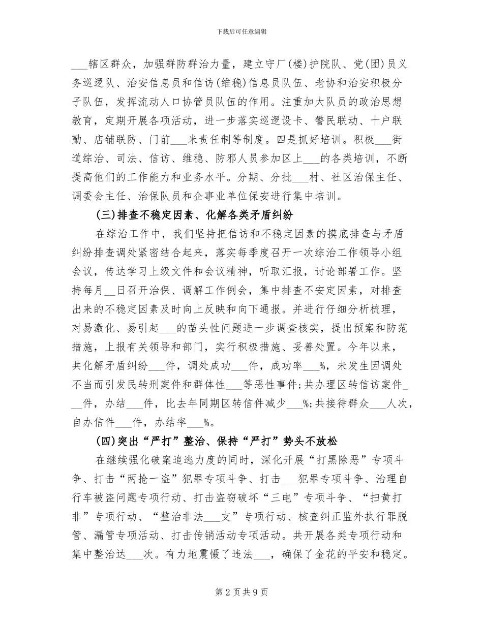 2024年综治办主任工作总结_第2页
