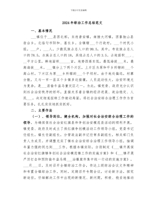 2024年综治工作总结范文