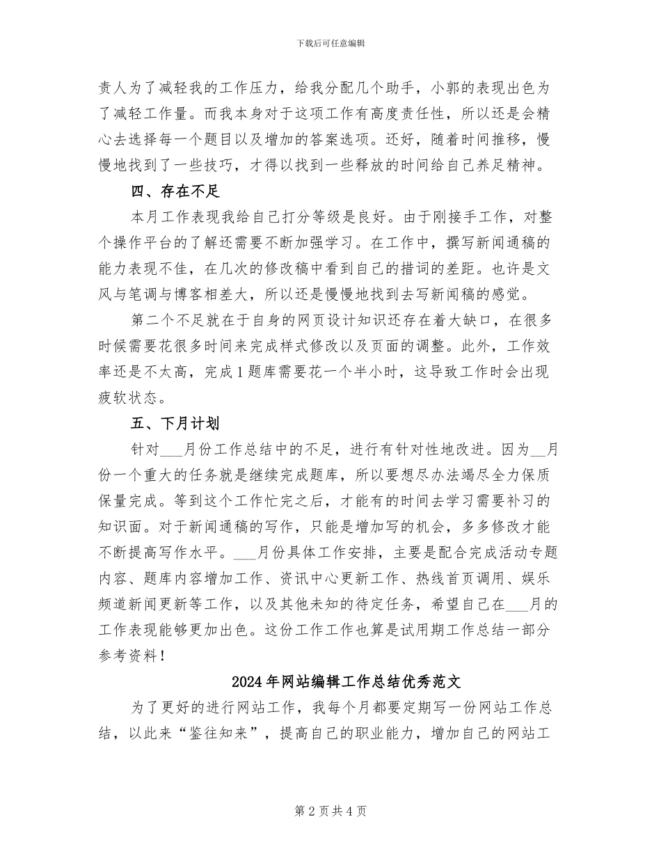 2024年网站编辑工作总结优秀_第2页