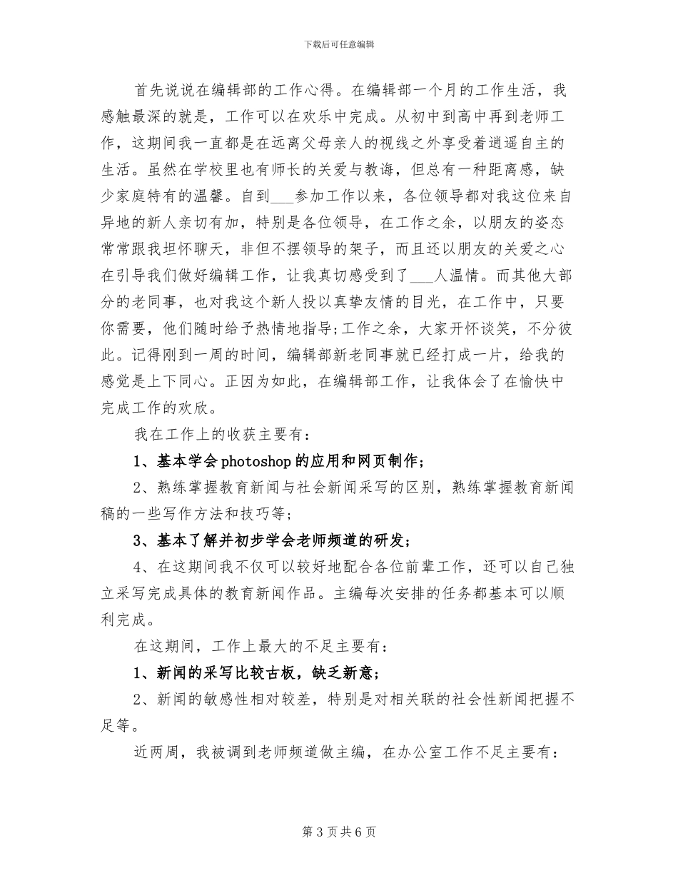 2024年网站编辑试用期转正工作总结范本_第3页