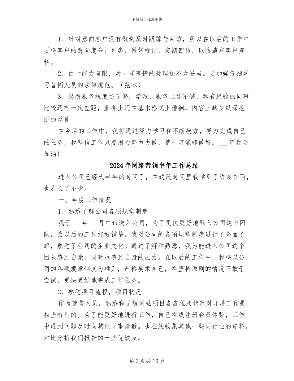 2024年网络营销人员工作总结_第3页