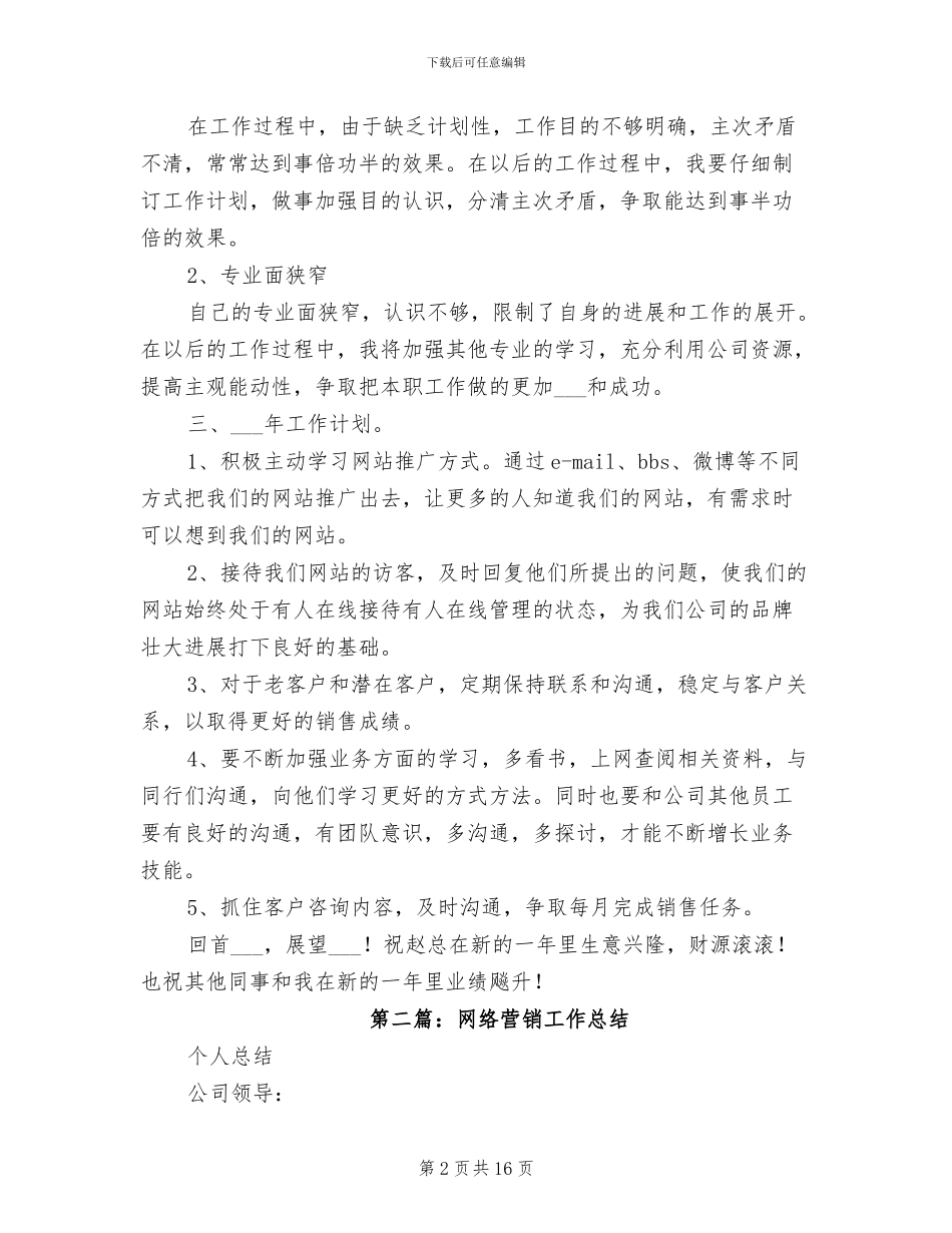 2024年网络营销半年工作总结_第2页