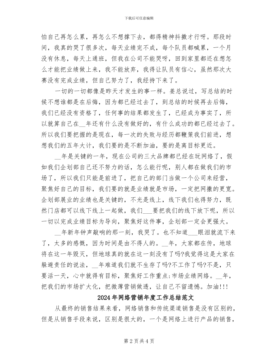 2024年网络营销年度工作总结一_第2页