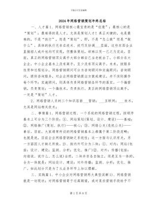 2024年网络营销策划年终总结