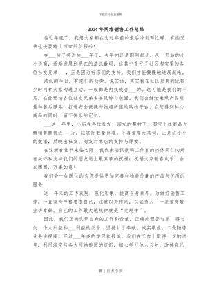 2024年网络销售工作总结
