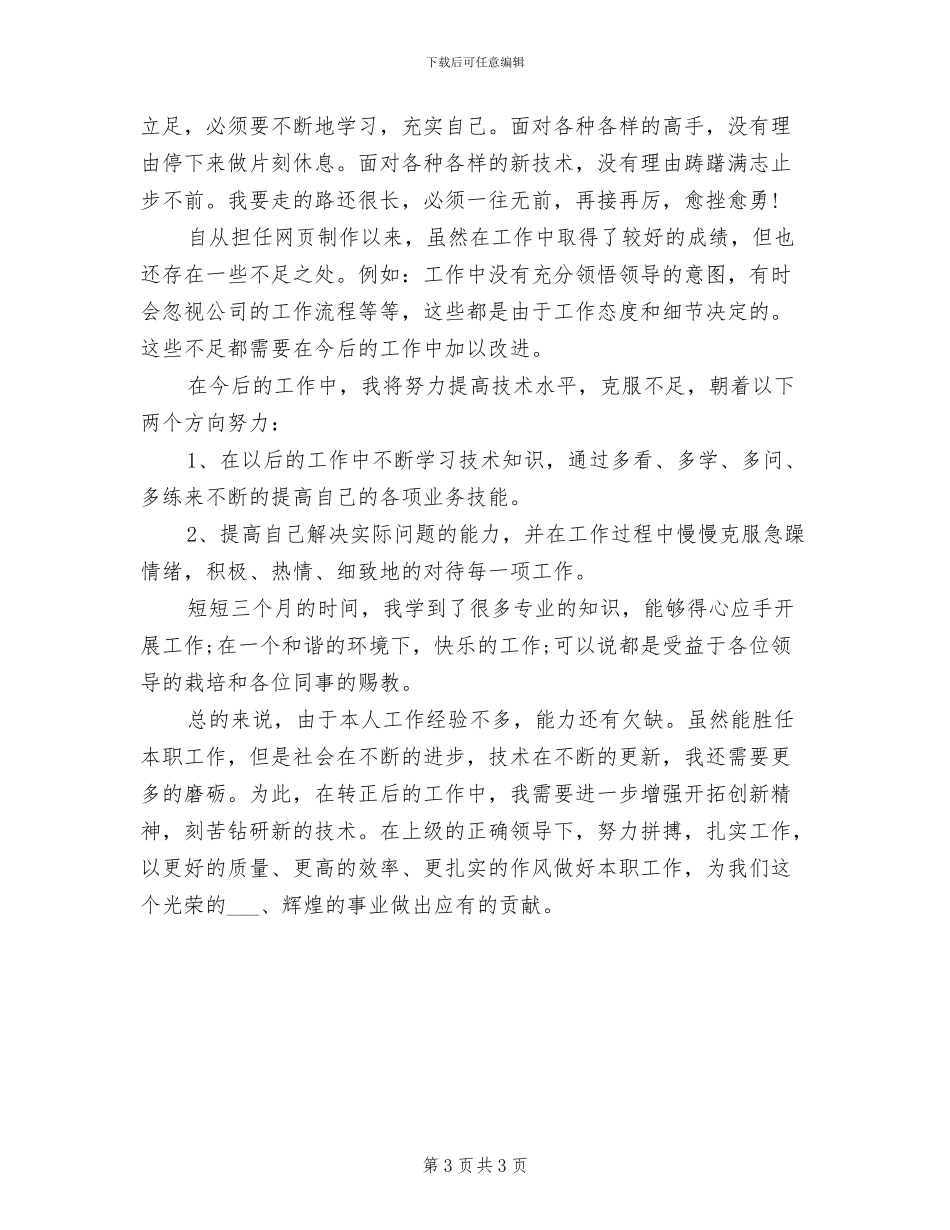 2024年网页制作师试用期工作总结_第3页