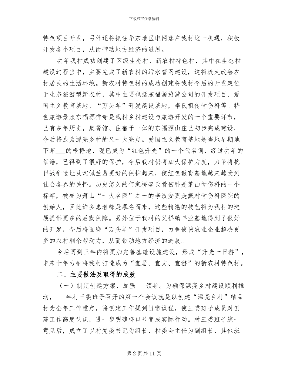 2024年美丽乡村的工作总结范本_第2页