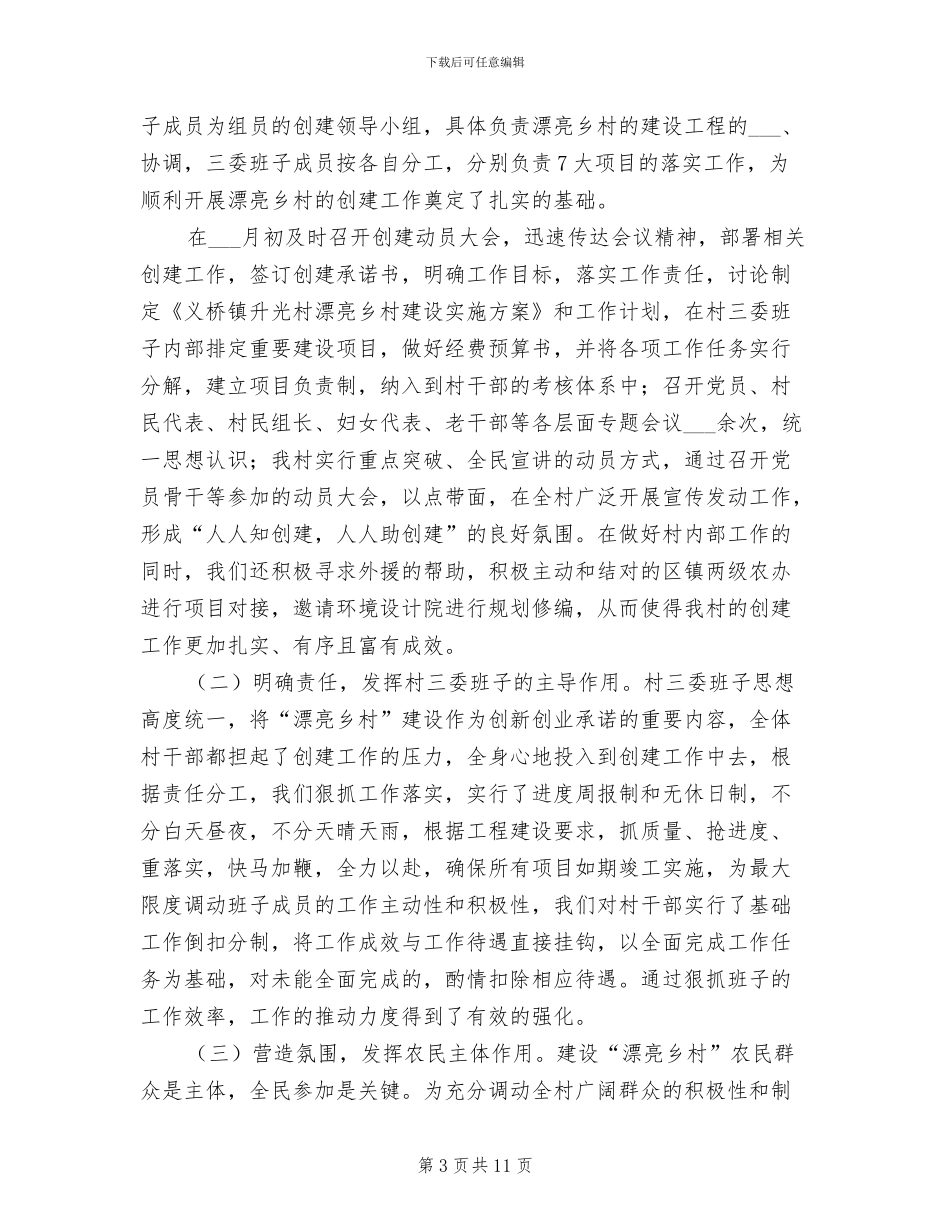 2024年美丽乡村的工作总结范本_第3页