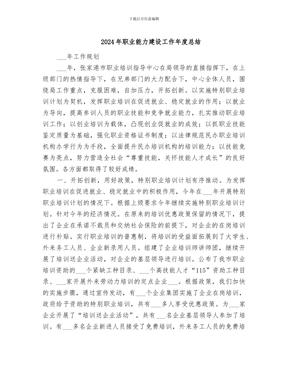 2024年职业能力建设工作年度总结_第1页