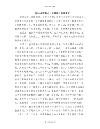 2024年职高会计文员实习总结范文