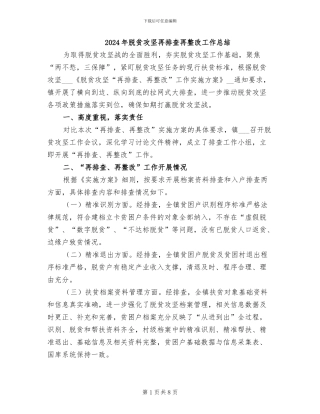 2024年脱贫攻坚再排查再整改工作总结