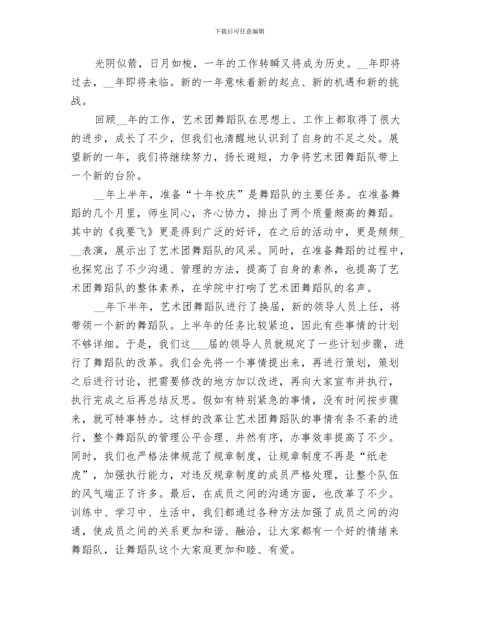 2024年艺术团工作总结范本_第3页