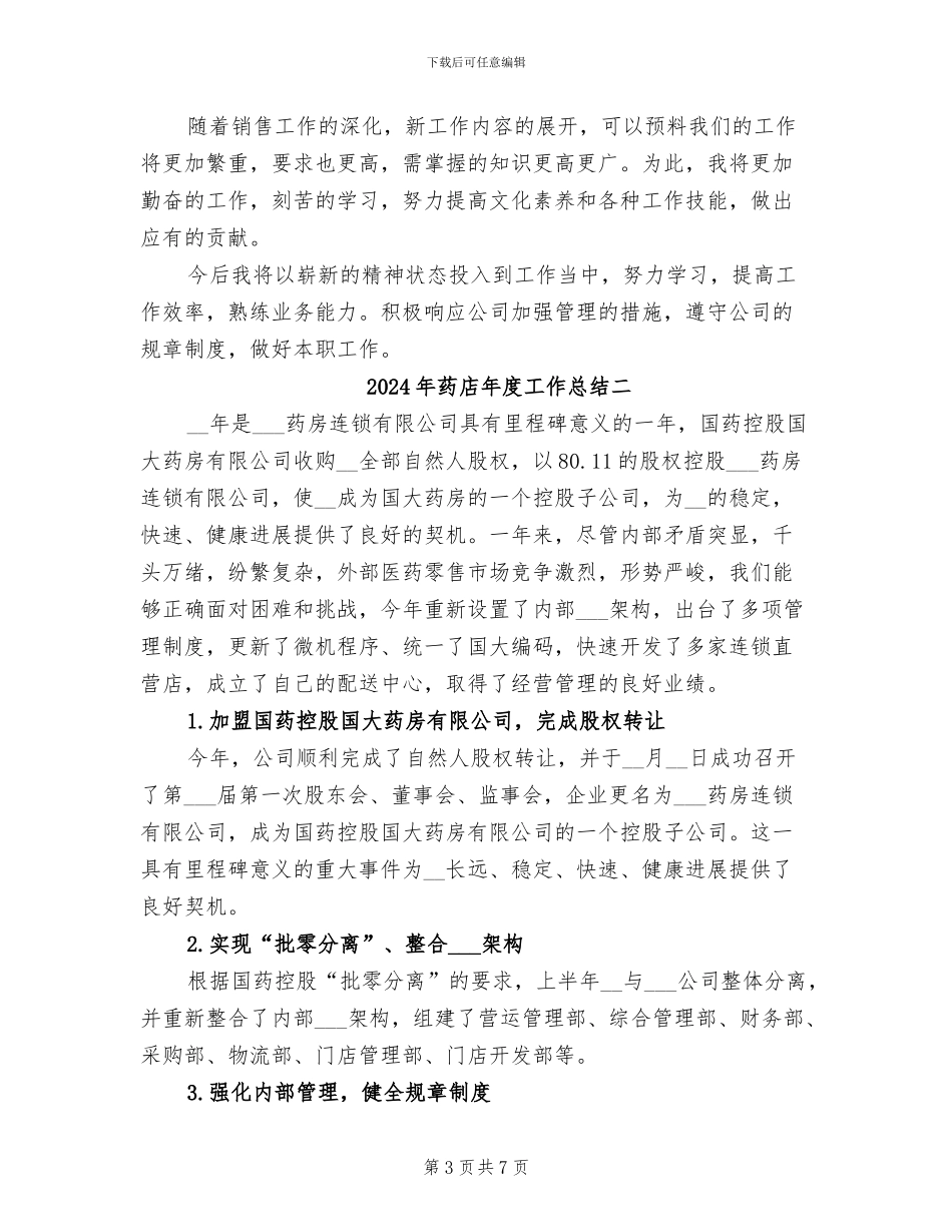 2024年药店年度工作总结三_第3页