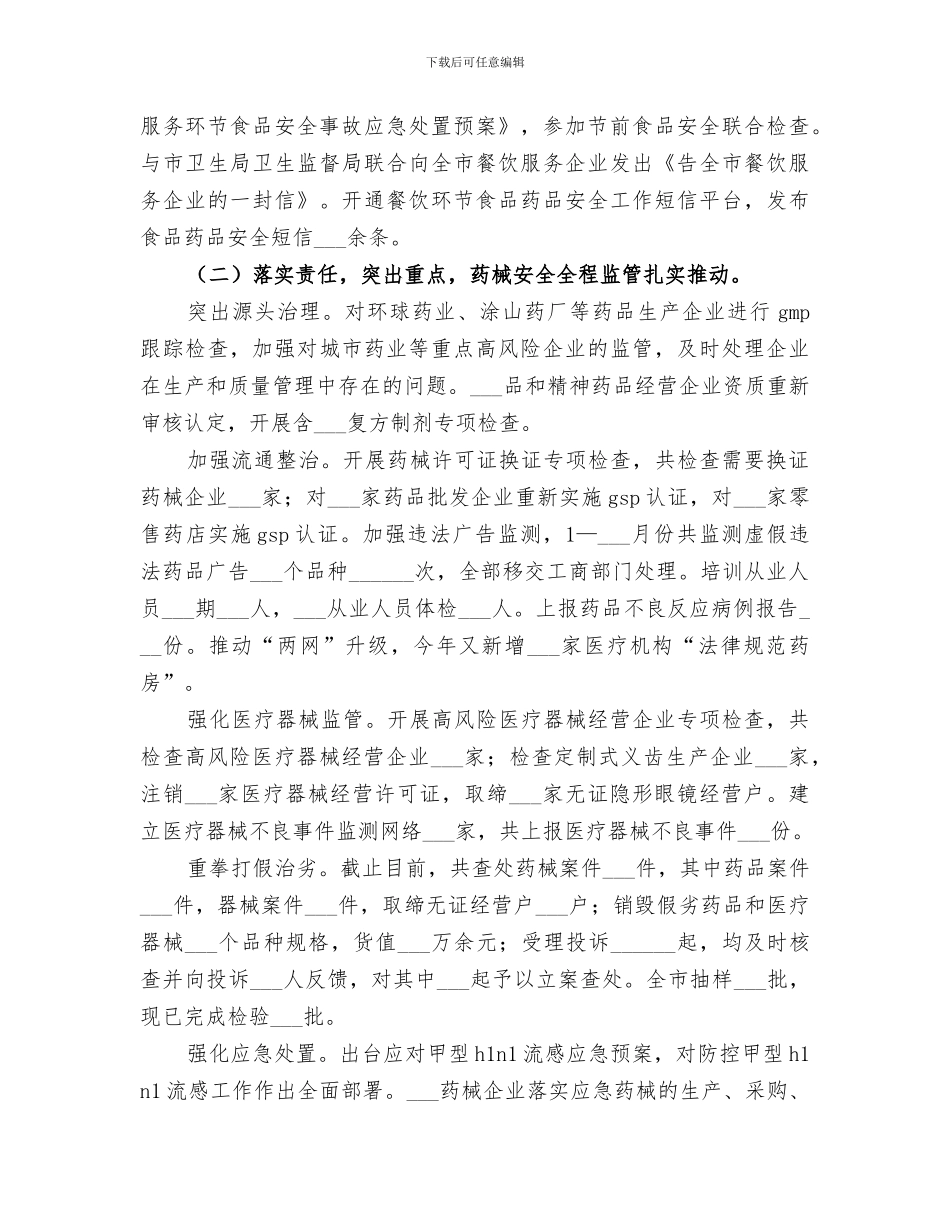 2024年药监局工作总结及工作安排_第2页
