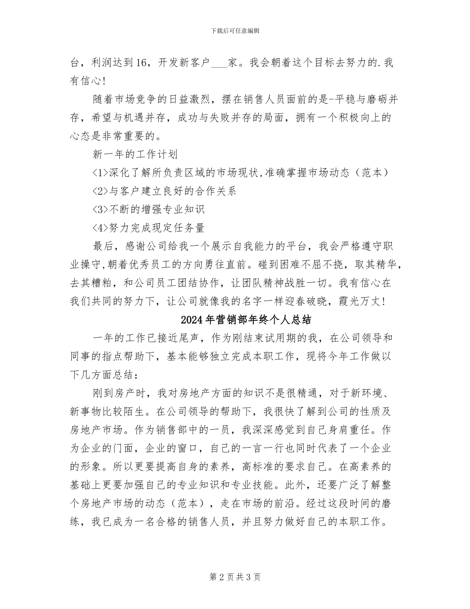 2024年营销部年终个人工作总结范文_第2页