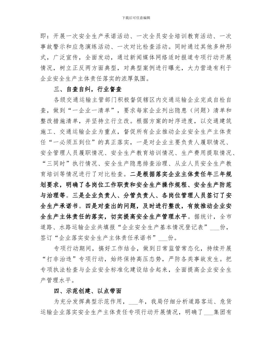 2024年落实企业安全生产主体责任专项行动工作总结_第2页