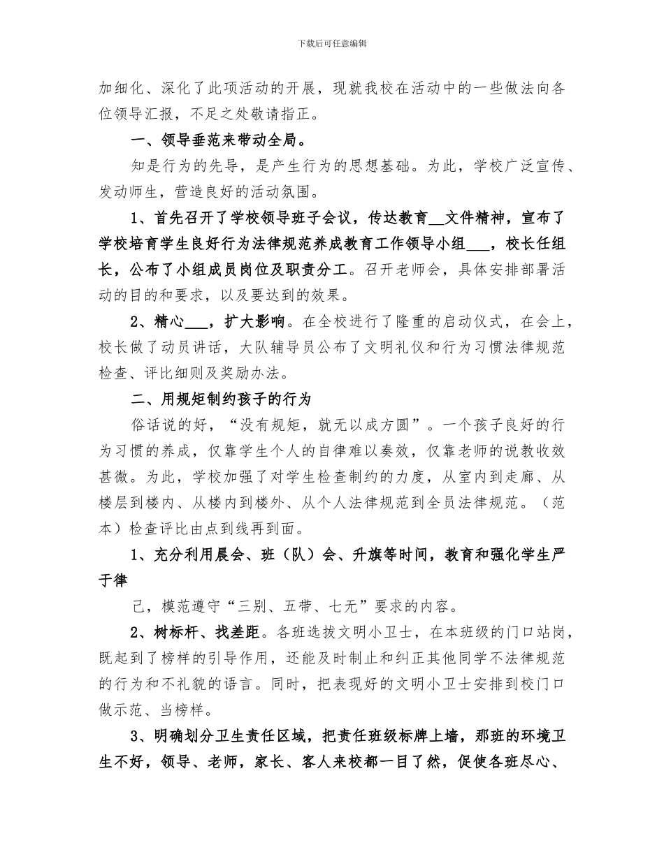 2024年行为规范养成总结范文_第3页