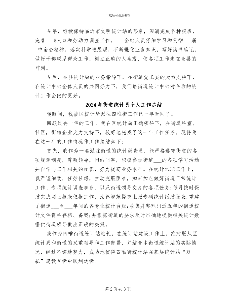 2024年街道统计中心工作总结_第2页