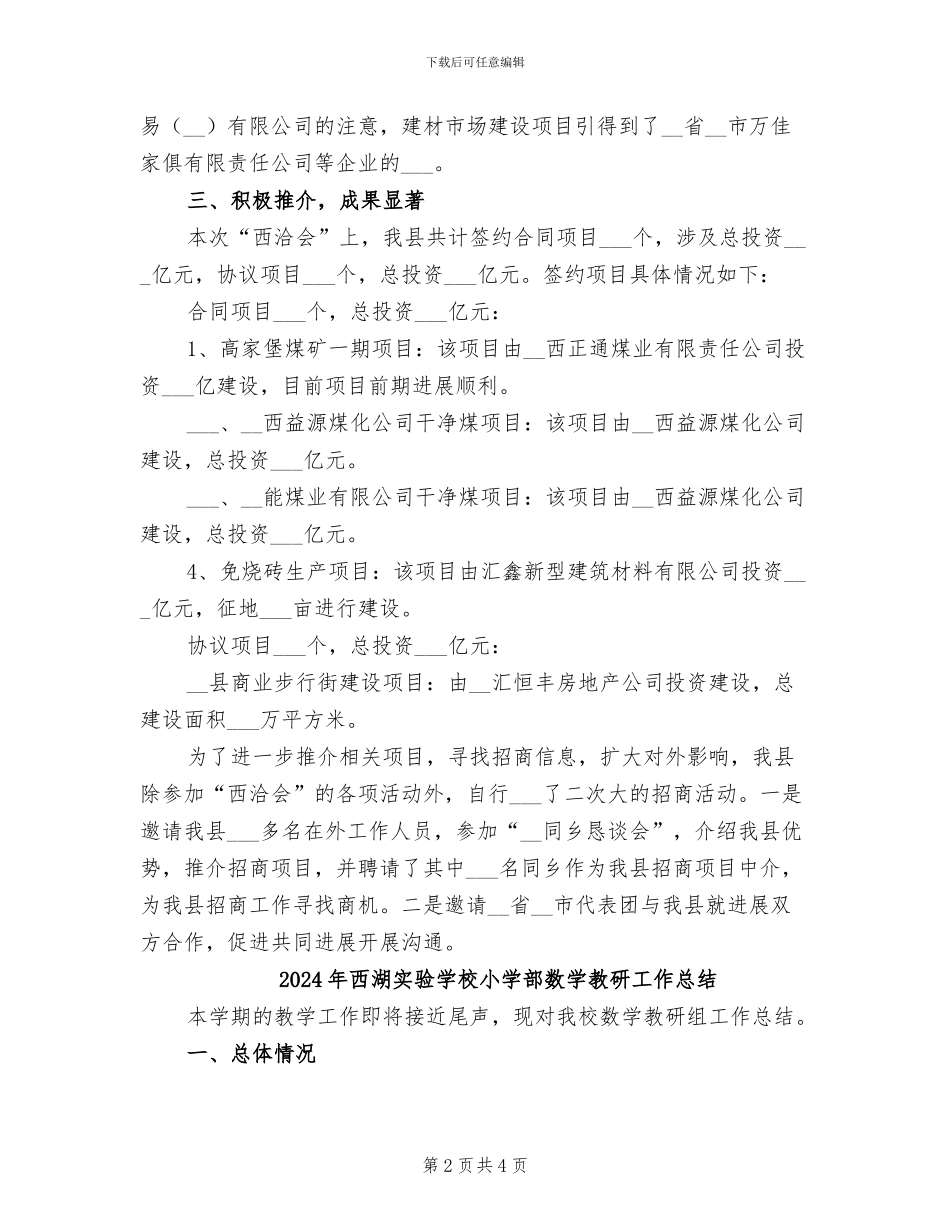 2024年西洽会工作总结_第2页