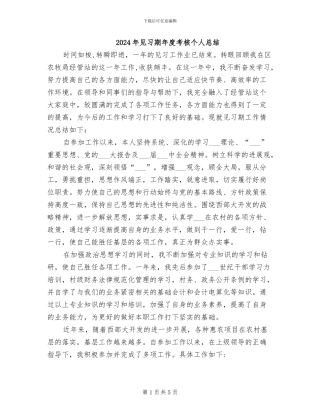 2024年见习期年度考核个人总结