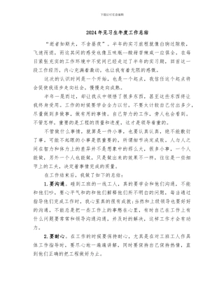 2024年见习生年度工作总结