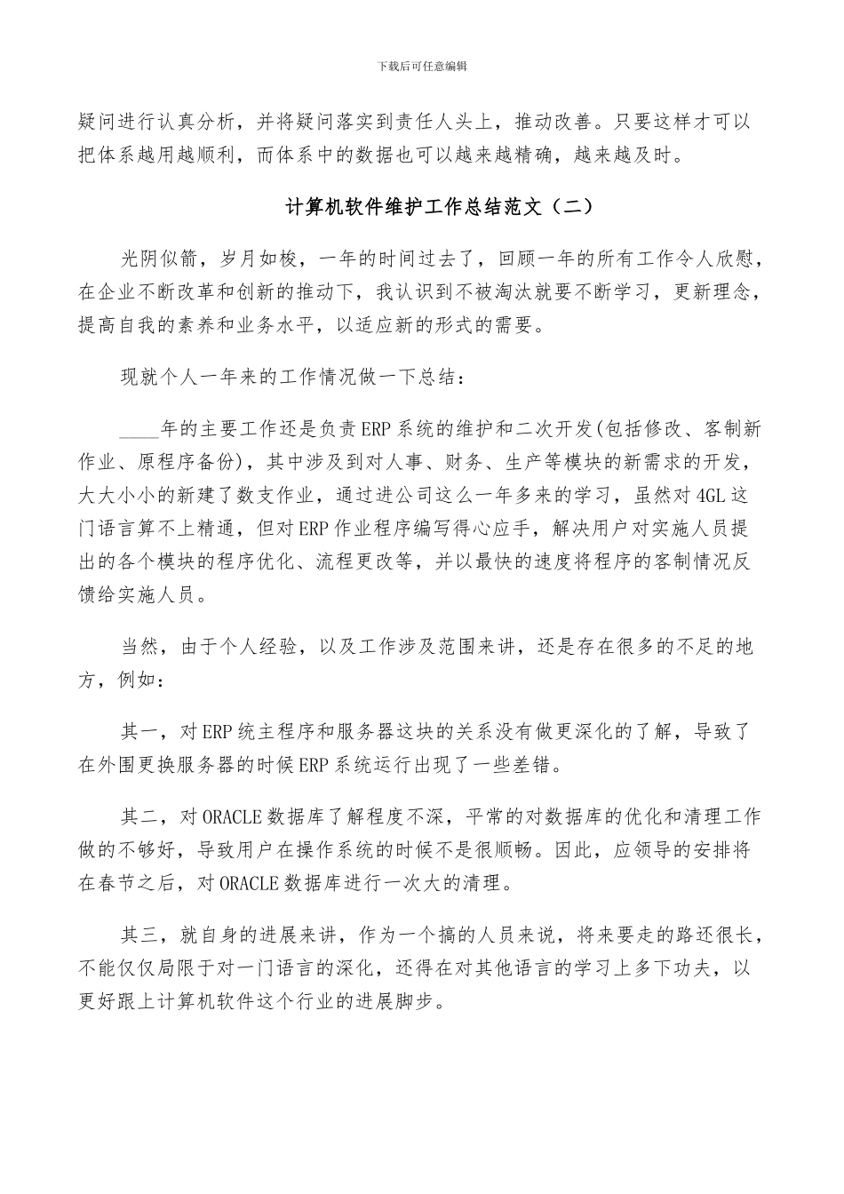 2024年计算机软件维护工作总结_第2页